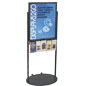 Double-Sided Black 22 x 28 Movable Poster Stand with 5 Literature Slots Black 22 x 28 Movable Poster Stand with 5 Literature Slots, Powder Coat Finish