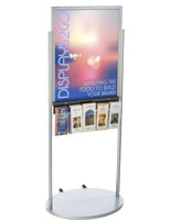 Silver 22 x 28 Movable Poster Stand with 5 Literature Compartments for Visuals
