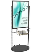 Black 24 x 36 Poster and Literature Stand with Wheels, Holds Two Graphics