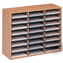 24 Pocket Countertop Wood Literature Organizer literature organizer