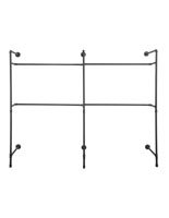 Industrial Wall Display Pipe Rack with 4 Clothing Hanger Bars