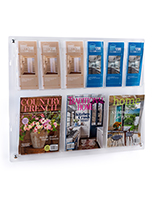 Clear wall mounted magazine rack