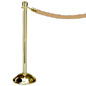 Crowd Control Post 37" Traditional Polished Brass with Beige Velour Rope Crowd Control Post