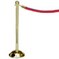Crowd Control Post 37" Traditional Polished Brass with Bright Red Velour Rope Crowd Control Post