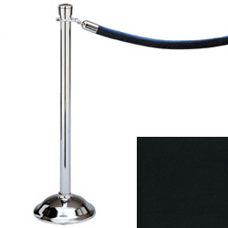 Crowd Control Post 37" Traditional Polished Chrome with Black Velour Rope Crowd Control Post