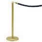 Crowd Control Post 34" Traditional Polished Brass with Black Velour Rope Crowd Control Post