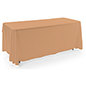 This Beige 3-sided Event Table Cloth Has Added Safety Due to the Flame Retardant Polyester Material Beige 3-sided event table cloth with flame retardant polyester