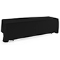 This Black 3-sided Event Table Cloth Is Made From Flame Retardant Polyester For Added Safety Measures Black 3-sided event table cloth with flame retardant material