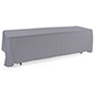 This Grey 3-sided Event Table Cloth Is Made From Flame Retardant Polyester For Added Safety Measures Grey 3-sided event table cloth with flame retardant material