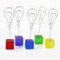 cube memo clip with lightbulb clasp and square base cube memo clip