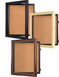 Cork Bulletin Boards with Wooden Frames Enclosed Bulletin Boards