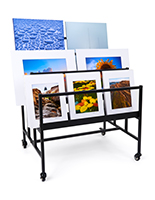 32 inch x 38 inch three-tier art display rack