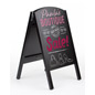 Chalkboard Easel with Custom Printed Graphic - Great for Sidewalks 18 x 26 black A-frame chalkboard easel with custom printed graphic