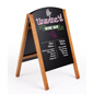 Custom Easel Chalkboard with Digital Printing - Folds Flat for Easy Storage 18 x 26 teak double-sided custom easel chalkboard with digital printing