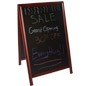 Sidewalk Chalkboard With A-Frame & Red Mahogany Stained Wood Finish Sidewalk Chalkboard
