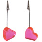 Heart Shaped Memo Clip with a Pink Base and Alligator Clamp heart shaped memo clip
