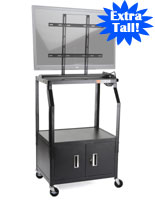 TV Mount for Professional Settings Audio Visual Cart with Cabinet