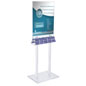 Oblique View of Acrylic Poster Stand with Business Card Holders Floor Standing Acrylic Poster Stand with Business Card Holders