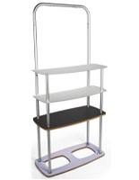 Stretch Fabric Shelf Stand Blends Merchandising with Promotion to Maximize Your Trade Show Display Stretch Fabric Shelf Stand with Aluminum Frame