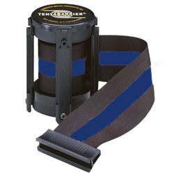 Black With Blue Stripe 13' Replacement Belt For Tensabarrier Stanchions Tensabarrier Replacement Belt