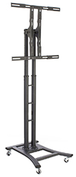 Flat screen display stands are great for bringing room to room in offices and schools black TV stand with wheels