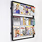 Wall Magazine Rack with Black Finish & (12) Pockets Brochure Displays