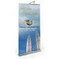 Banner Display, Retractable Design: 47" Wide Silver Banner Display
