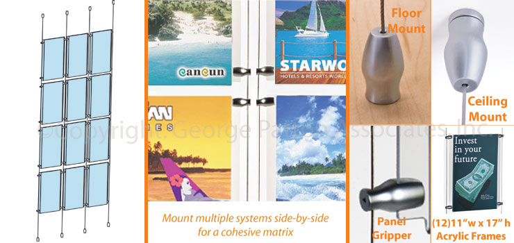 Suspended Poster Kit is Ideal for Window Displays suspended poster kit