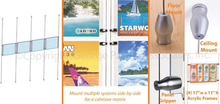 Hanging Display System is Ideal for Window Displays Hanging Display System