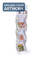 Corrugated magazine leaflet floor stand with literature pockets on both sides