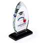 This Custom Glass Recognition Award Includes a Black Base for a Professional Presentation Custom glass recognition award with black base