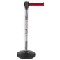 Custom Stanchion Post with Red Belt Used for Crowd Control Custom Stanchion Post with Red Belt and Retractable Band