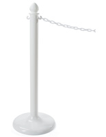 White Plastic Chain Rope Stanchions as Complete Kit