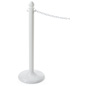 Front View of White Plastic Chain Rope Stanchions Rustproof White Plastic Chain Rope Stanchions