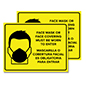 This Bilingual "Please Wear Face Mask" Social Distancing Signage Can be Easily Wiped Down with Mild Cleaners Bilingual Please Wear Face Mask social distancing signage with high quality UV printed graphics