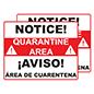 These Bilingual Quarantine Posters are Ideal for Single and Double-Sided Displays Bilingual quarantine posters with durable coroplast construction