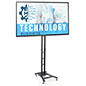 Portable Digital Signage Features 4K Ultra High-Definition Screen Resolution Portable digital signage holds 49 inch LG TV and matte black base