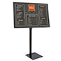 This All-In-One Digital Sign Adjusts Easily to Suit Your Advertisement Needs All in one digital sign and TV with floor standing placement style