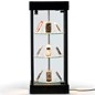 Spinning Glass Showcase With Halogen Top Lights Spinning Glass Showcase