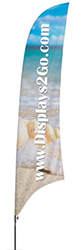 Custom feather flags with a ground spike are great for outdoor display custom feather flags with ground spike base