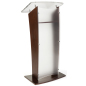 Frosted Acrylic and Wood Podium is Modern Modern Frosted Acrylic and Wood Podium