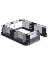 Economy Modular Display Cases - 11' x 13' Island .
