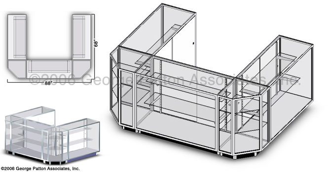Extra Vision Retail Counter Configuration - 68" x 88" retail counter