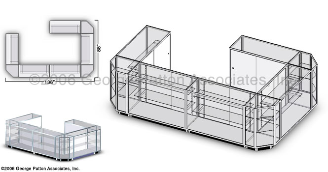 Extra Vision Sales Counter - 88" x 136" sales counter