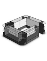 Economy Modular Display Cases - 8' x 10' Island .