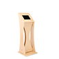 12.9" iPad Pro Floor Stand with Custom Printed Graphics, Eco-Friendly Wood - Natural Wooden iPad floor stand made from eco-friendly poplar wood