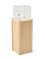 Floor standing donation box with no hardware needed to assemble