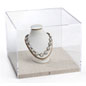 Gallery-Style Tabletop Display Box with Clear Acrylic Dust Cover Jewlery Inside Gallery-Style Tabletop Display Box