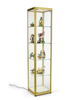 gold aluminum 15.5-inch wide full glass narrow tower
