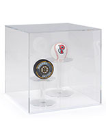 Acrylic ball display easy lift-off transparent cover